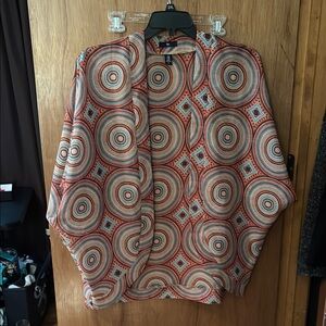 GAP Orange and White Oversized Boxy Blouse